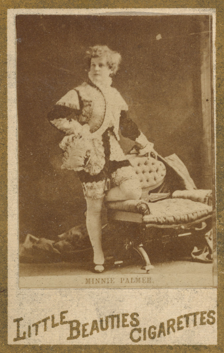 1887 trading card featuring the actress Minnie Palmer