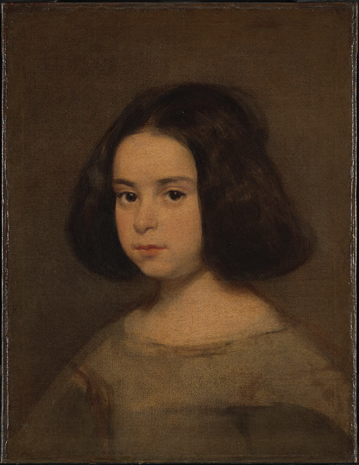 A Velázquez portrait of a young girl, before conservation treatment