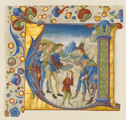 Initial V with Joseph Sold by His Brothers