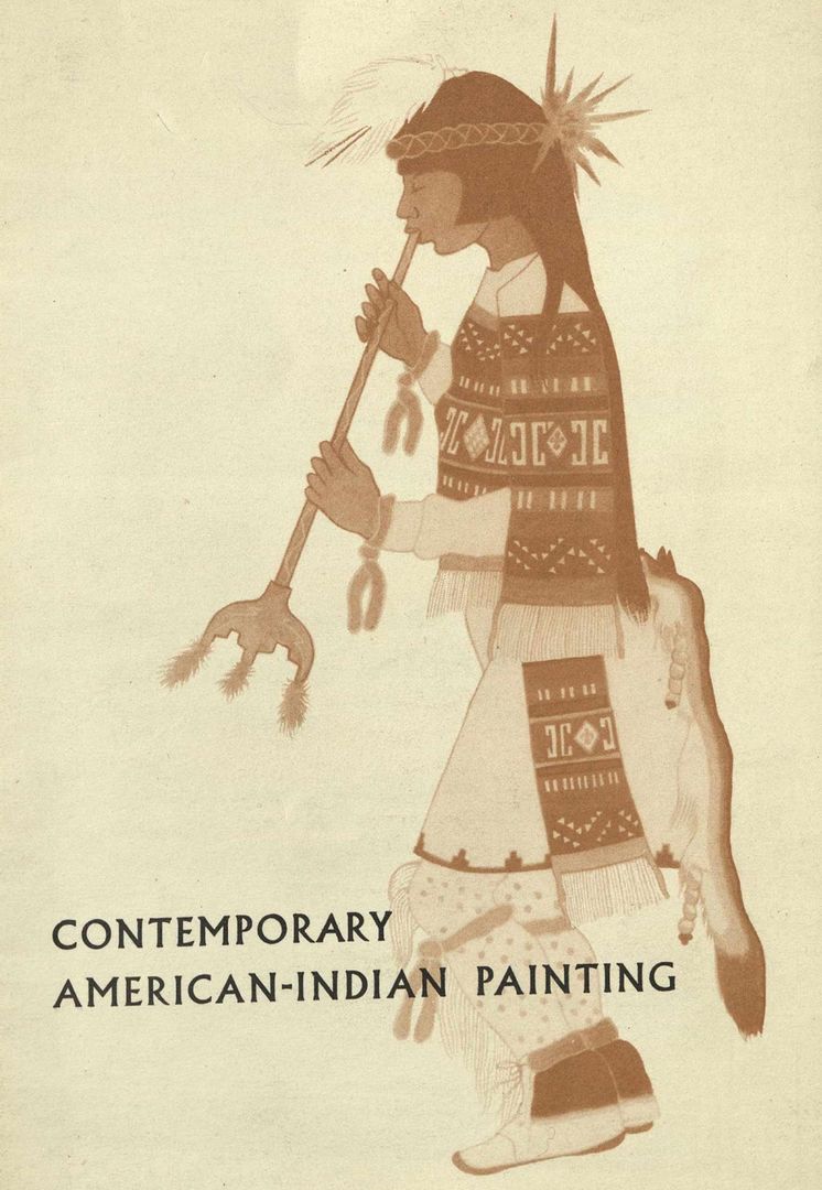 Book cover showing a Native American figure playing an instrument