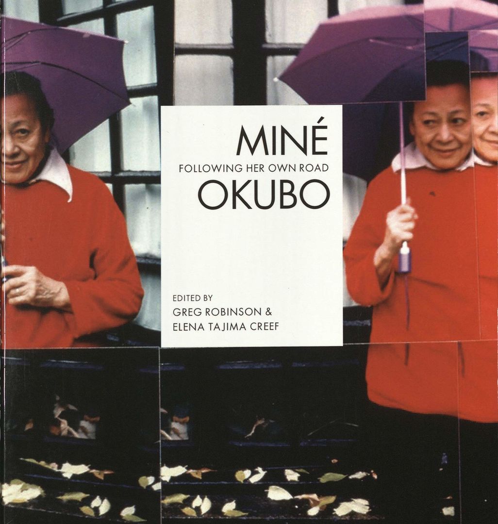 Book cover showing overlapping photos of a woman wearing a red jacket and holding a purple umbrella